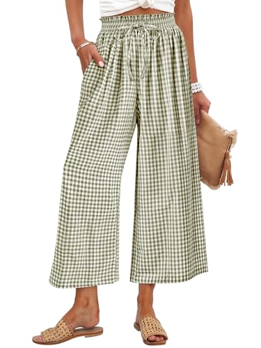 ANRABESS Gingham Palazzo Pants