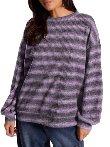Striped Waffle Knit Sweatshirt