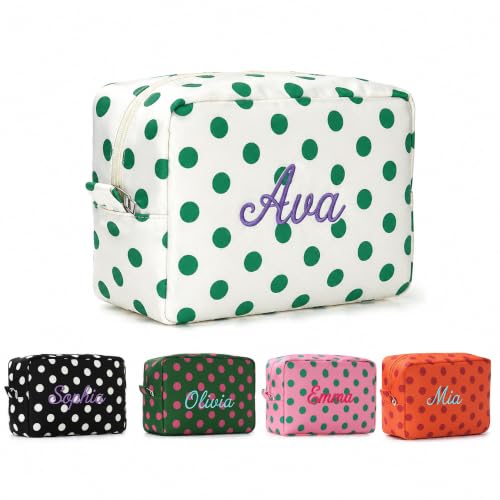Personalized Polka Dot Makeup Bag