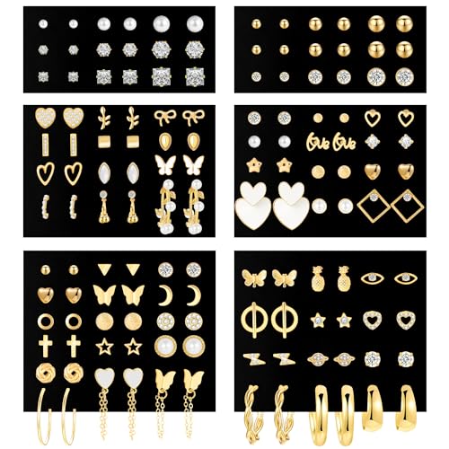 70pr Gold Stud Earrings