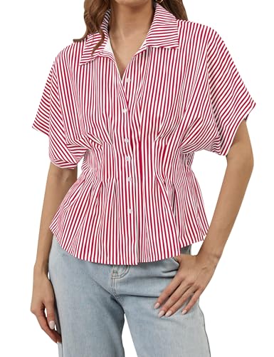 Striped Peplum Blouse