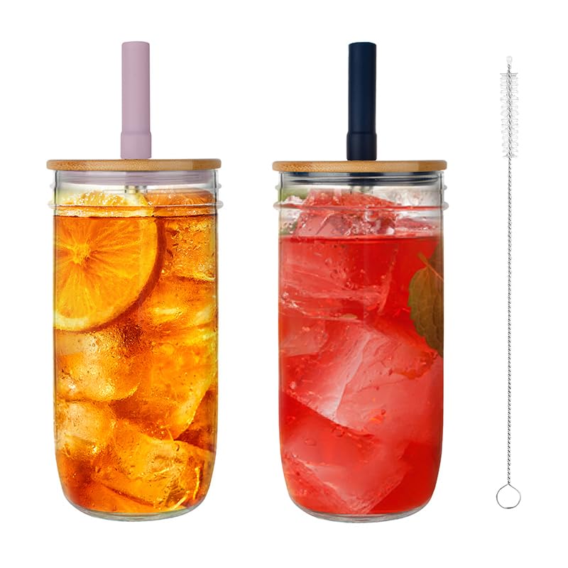 Glass Tumbler with Lid (2PK)