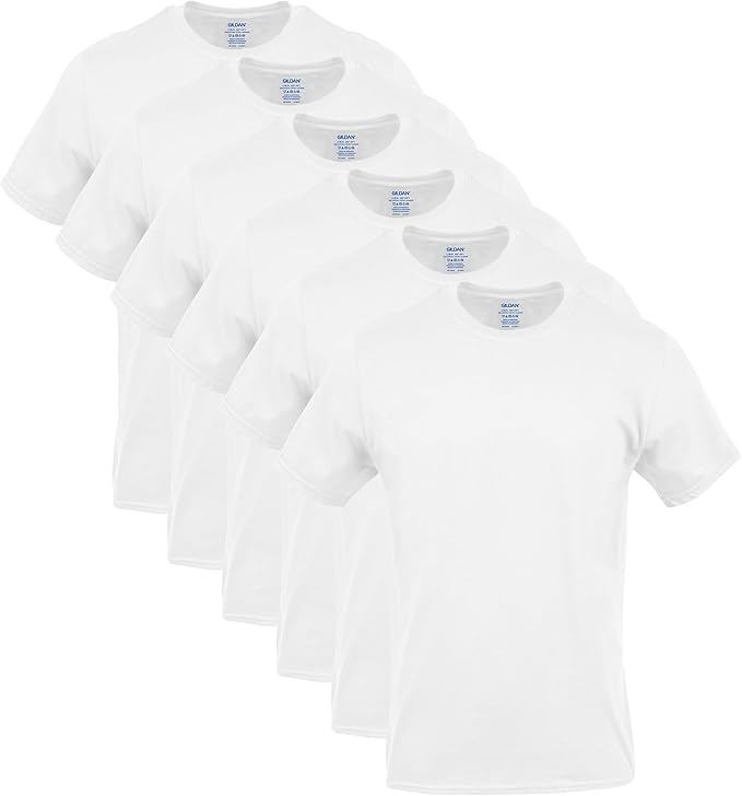 Gildan Mens Cotton T-Shirts, (6PK)