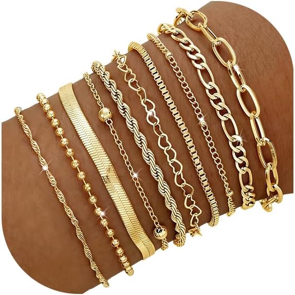 Gold Plated Bracelet Set (10PK)
