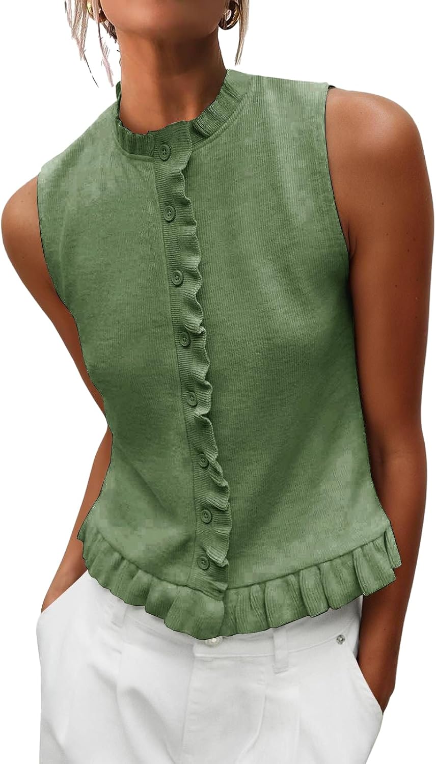 Sleeveless Button Vest