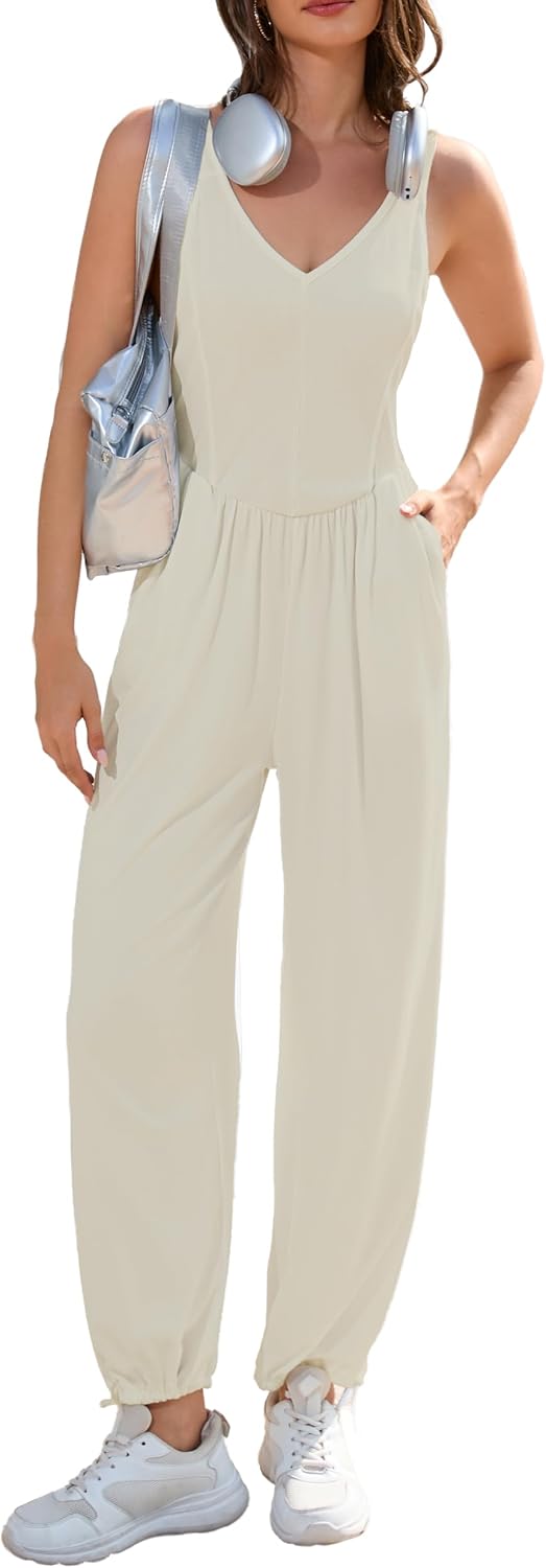 Casual V-Neck Jumpsuit