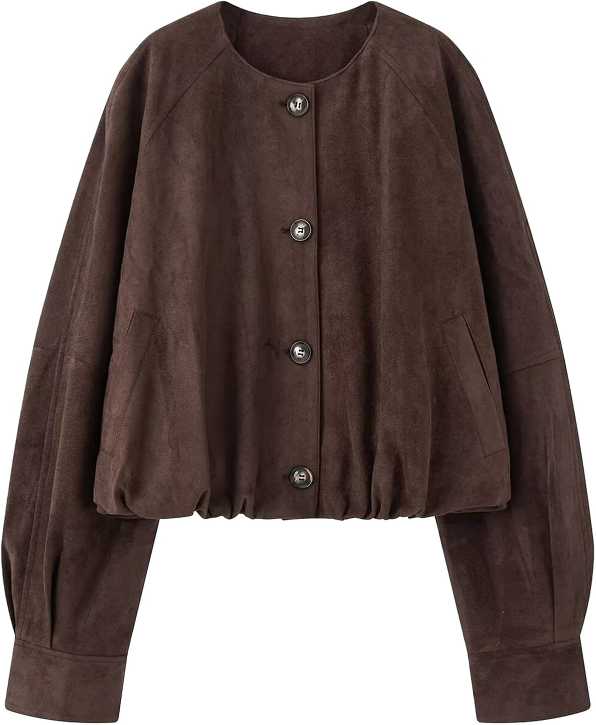 Faux Suede Bomber Jacket