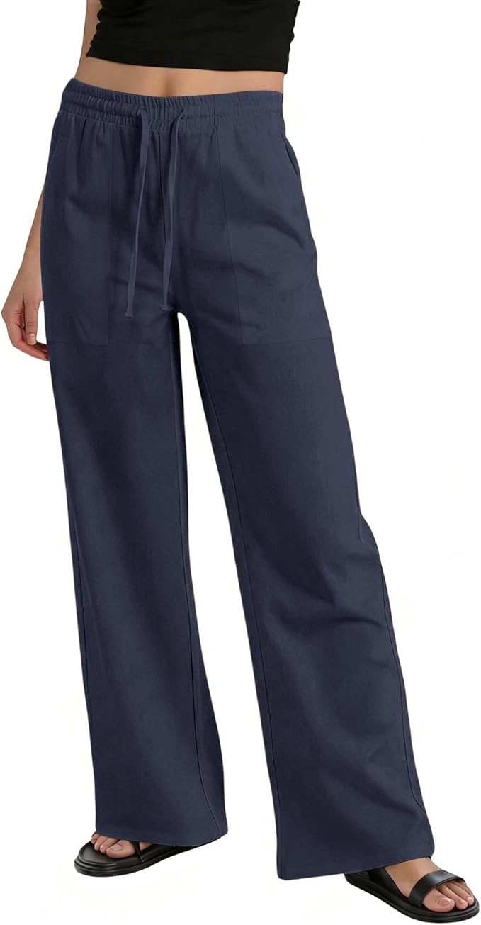 Cotton and Linen Blend Pants