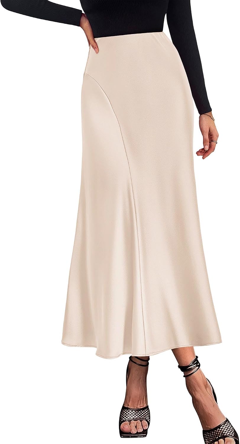 Satin A-Line Maxi Skirt