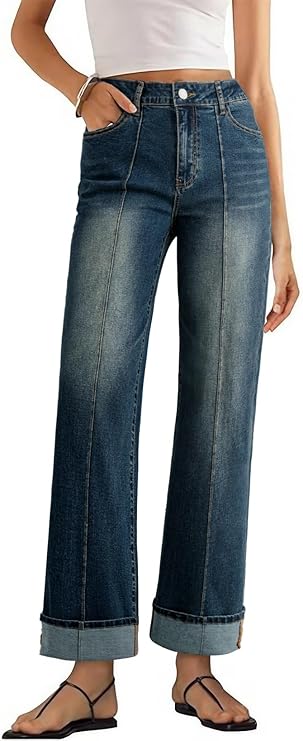 Cuffed High Waisted Jeans