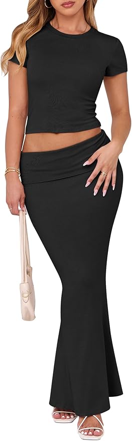 ANRABESS Maxi Skirt Set