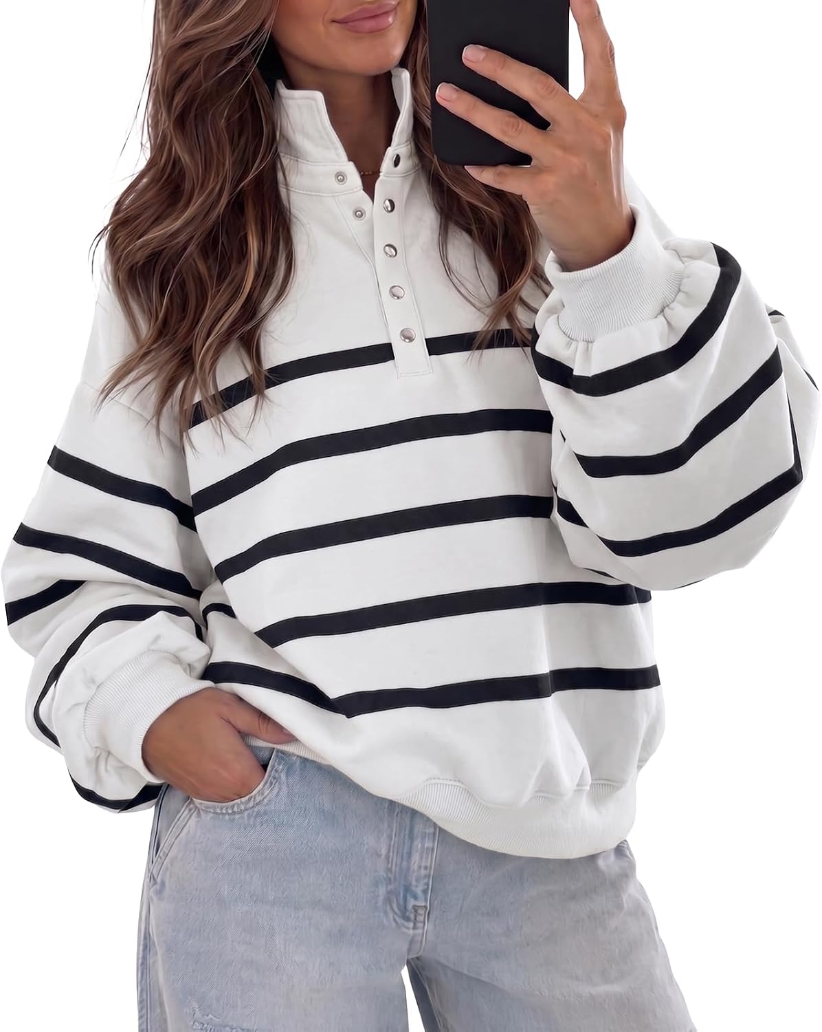 Striped Oversized Sweatshirt