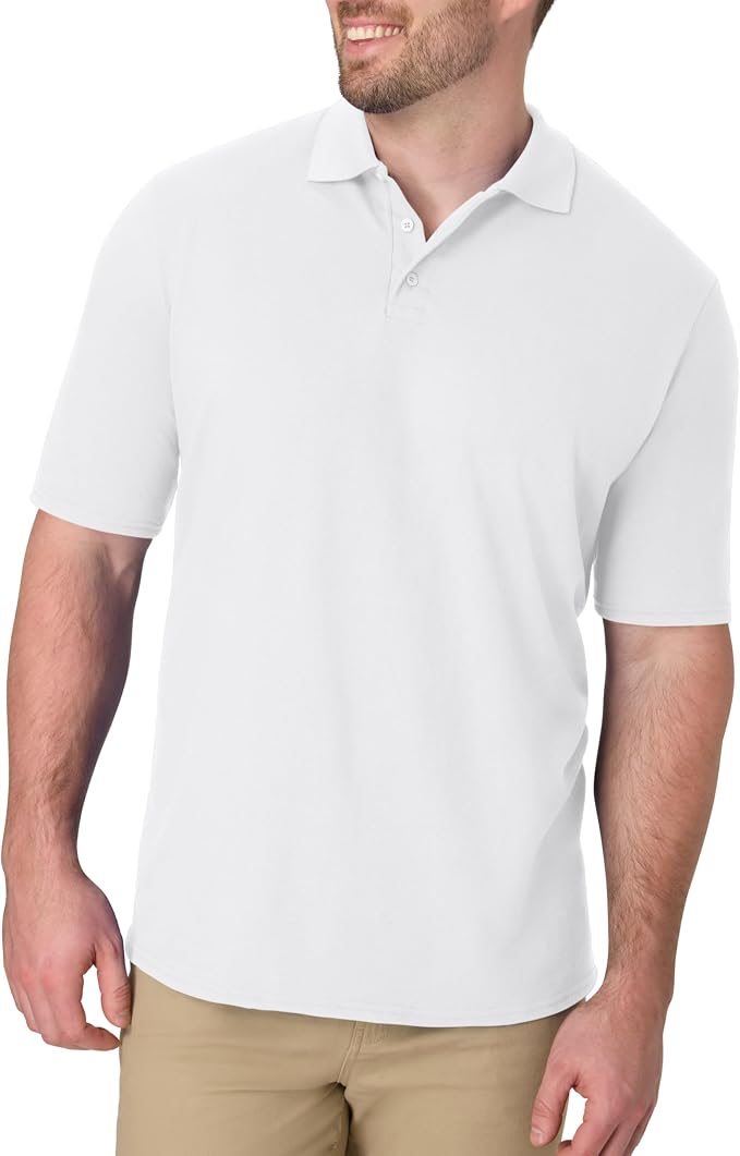 Hanes Men's White Polo