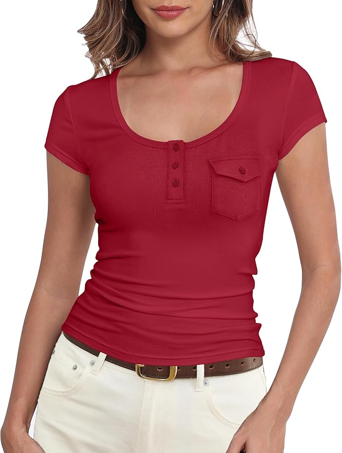 Scoop Neck Henley