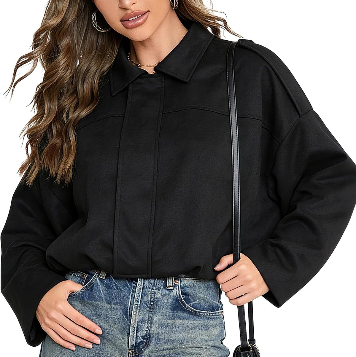 Faux Suede Bomber Jacket