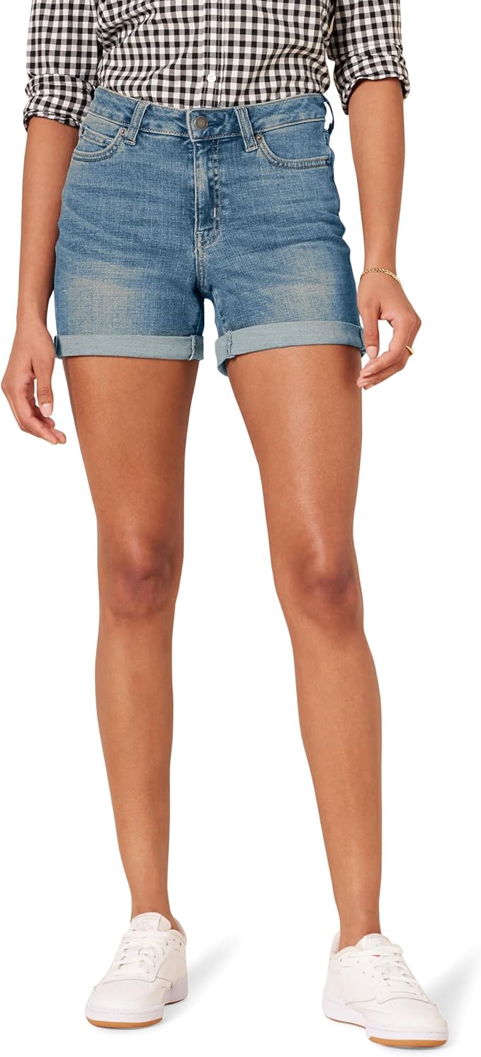 Mid-Rise Denim Shorts