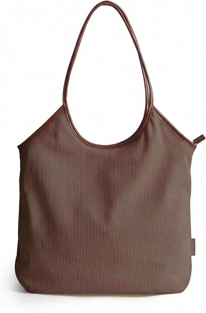 BAGSMRT Corduroy Tote Bag for Women with