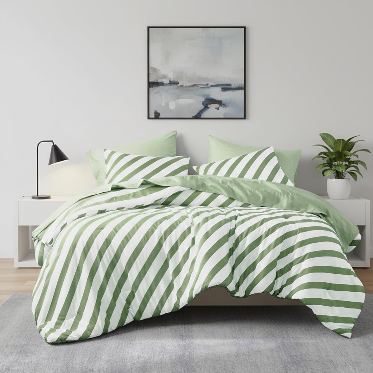 Reversible Queen Comforter Set 7pc