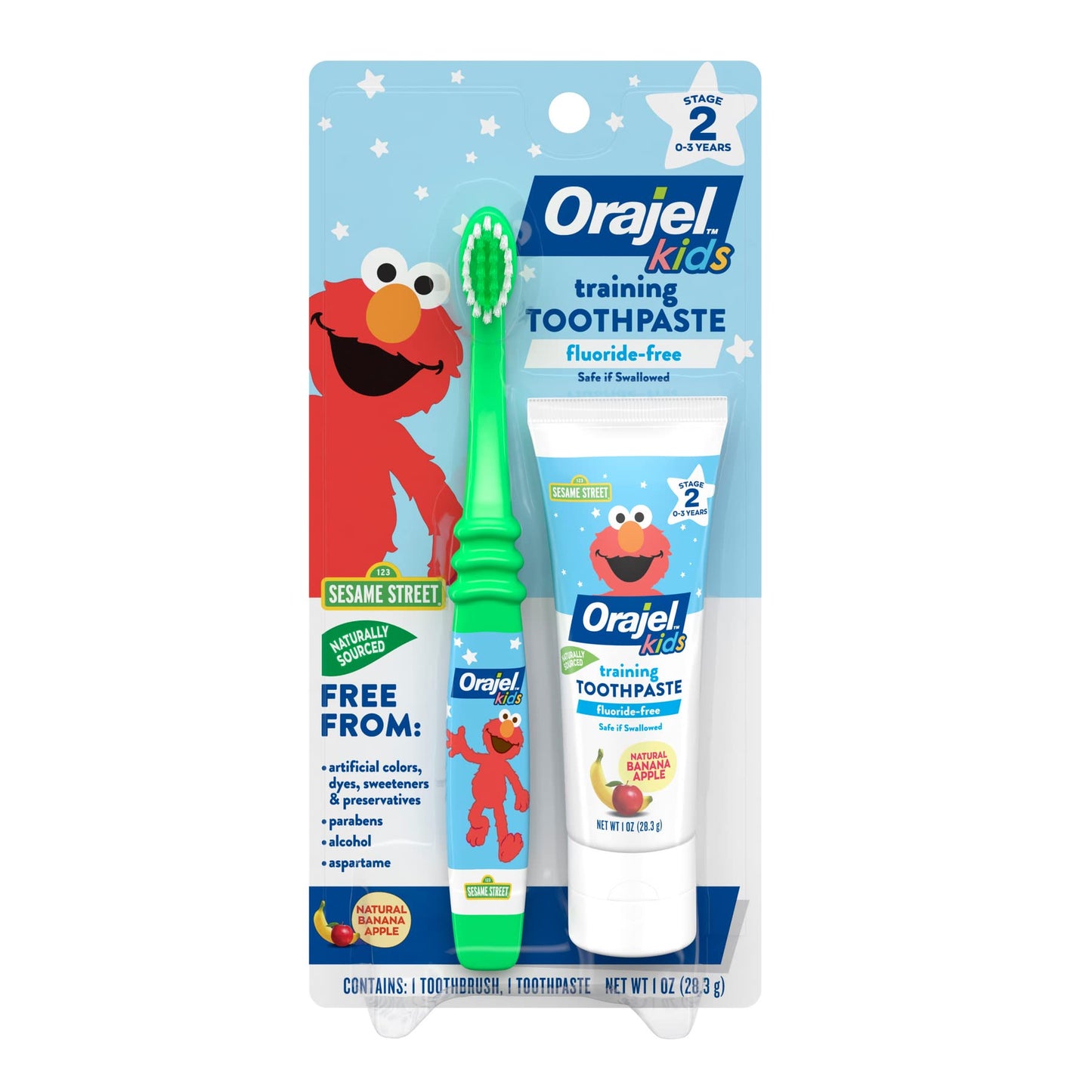 Elmo Fluoride Free Toothpaste Toothbrush