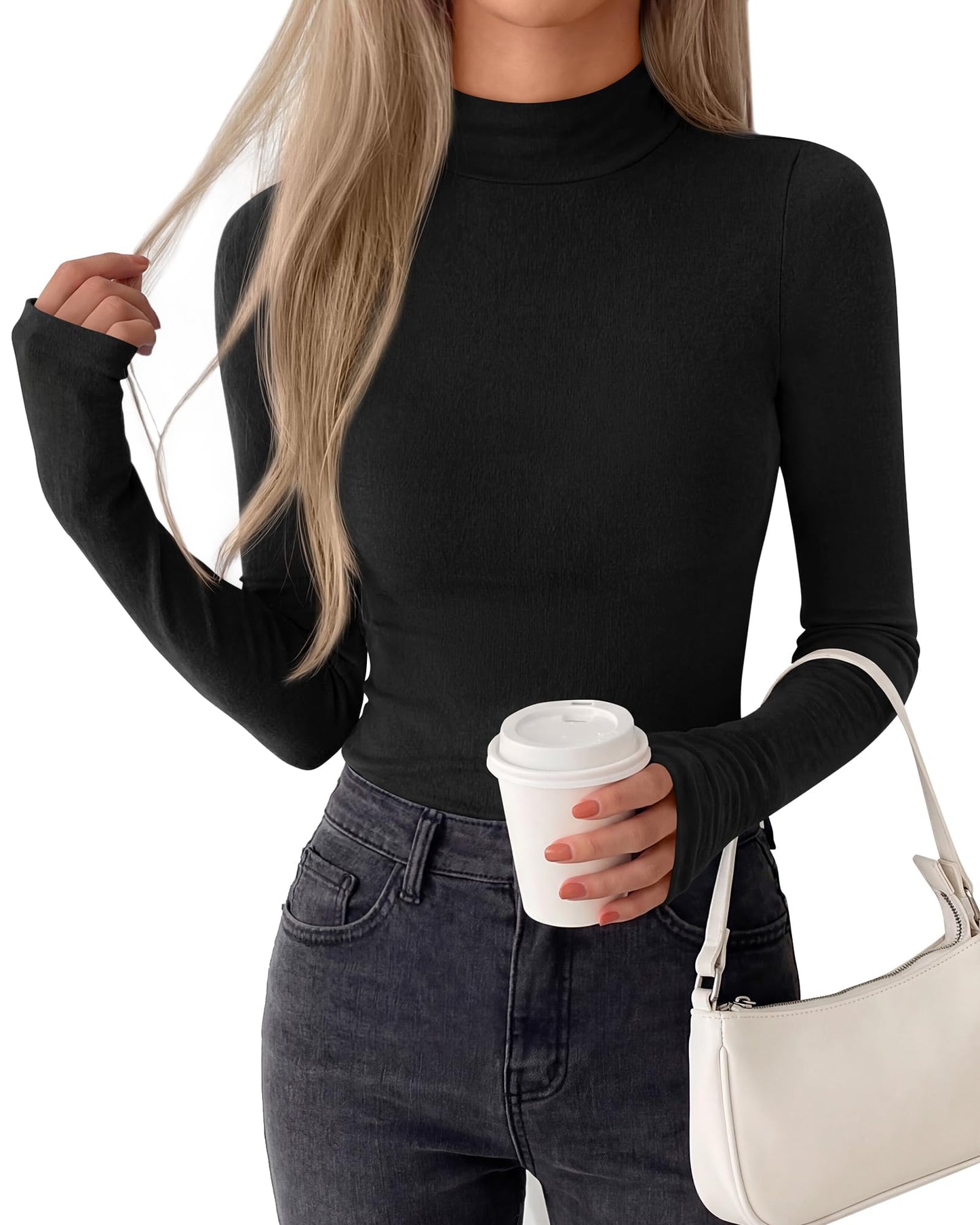 Black Turtleneck Top