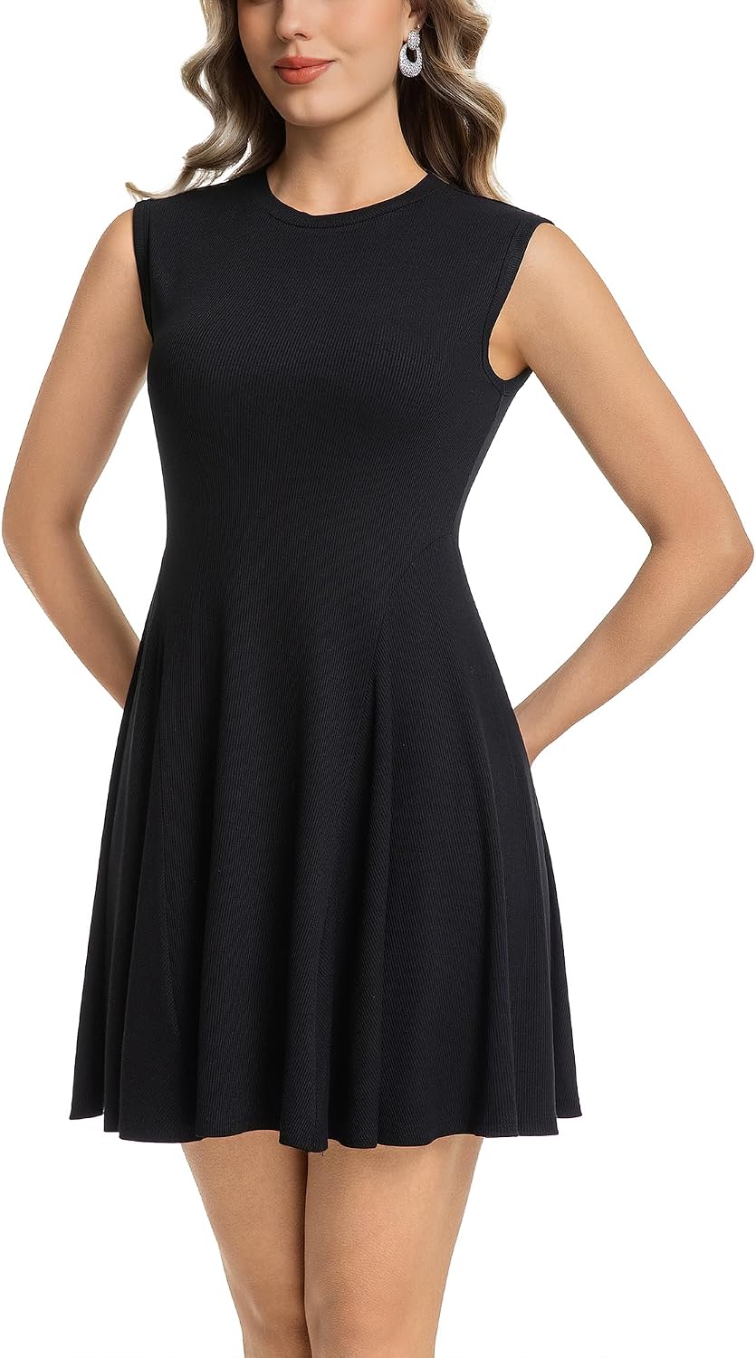 Sleeveless Ribbed Tank Dress