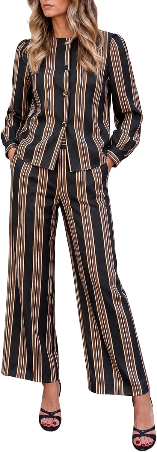 Striped Dressy Suit Set