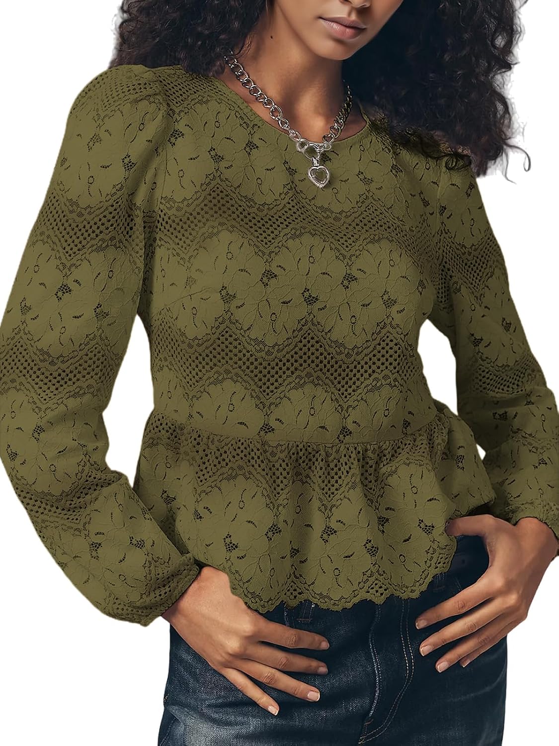 Lace Peplum Blouse