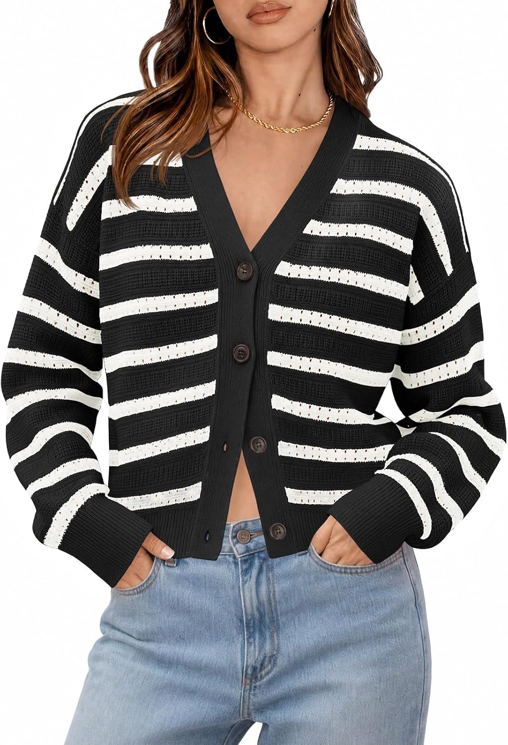 Stripe Knit Cardigan