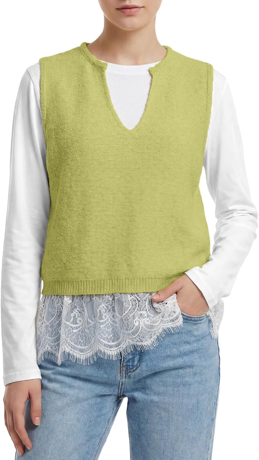 Lace Sweater Vest Top