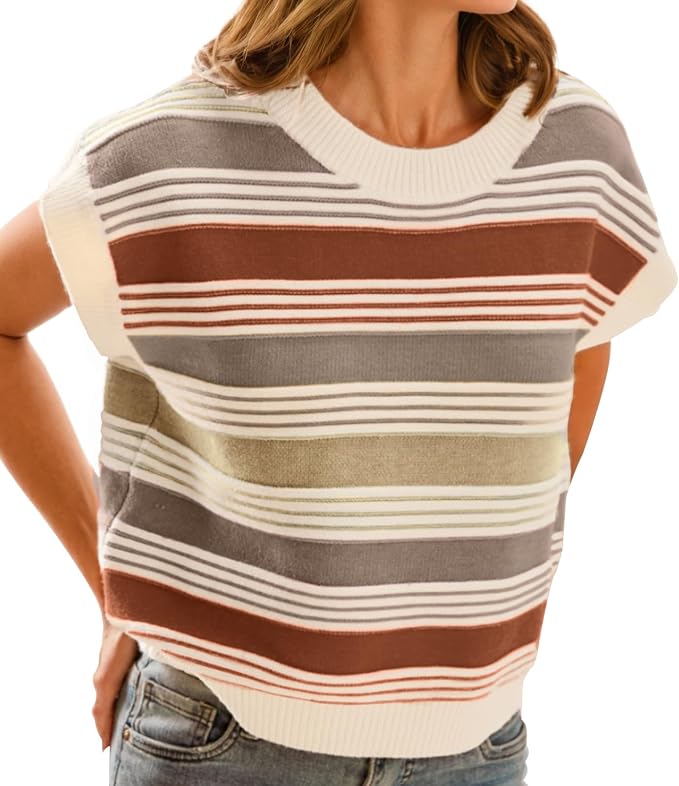 Striped Color Block Vest
