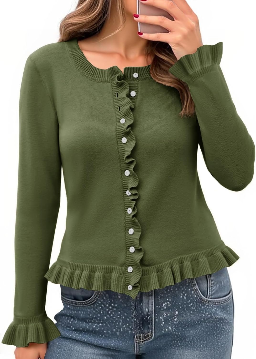 Ruffle Crop Cardigan