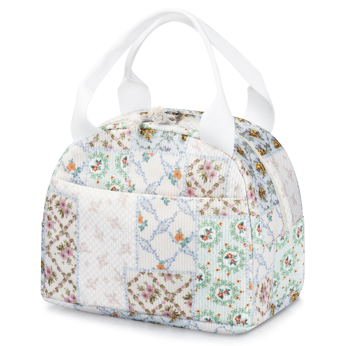 Corduroy Floral Lunch Tote
