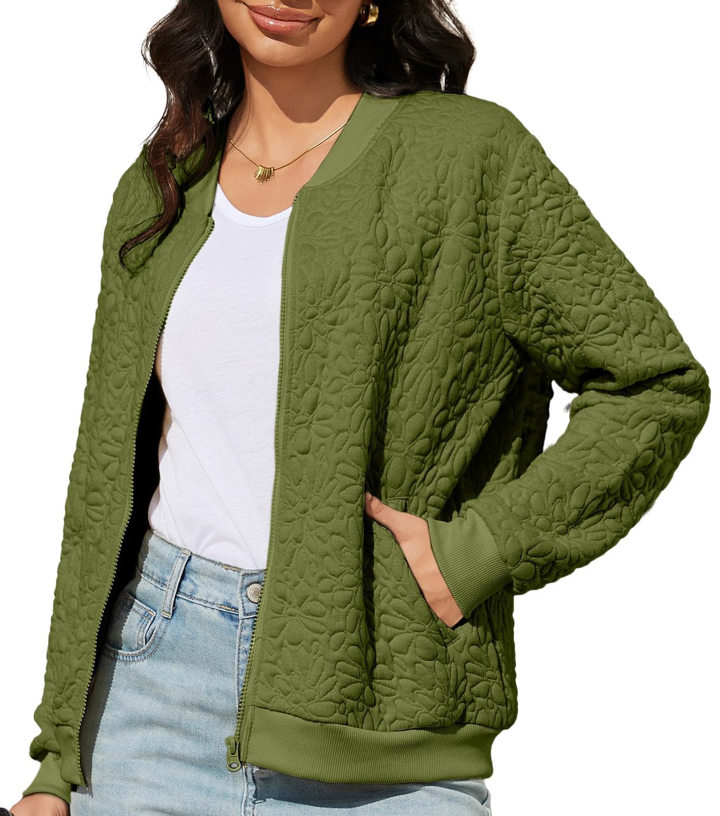 Zip Up Bomber Jacket