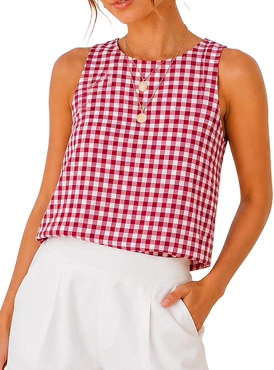 Gingham Tank Blouse