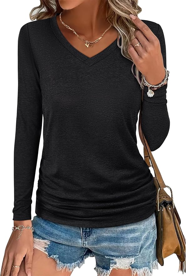 ANRABESS Ruched Long Sleeve