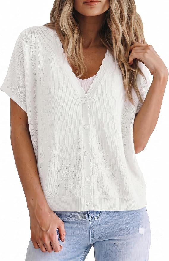 Oversized Short-Sleeve Cardigan