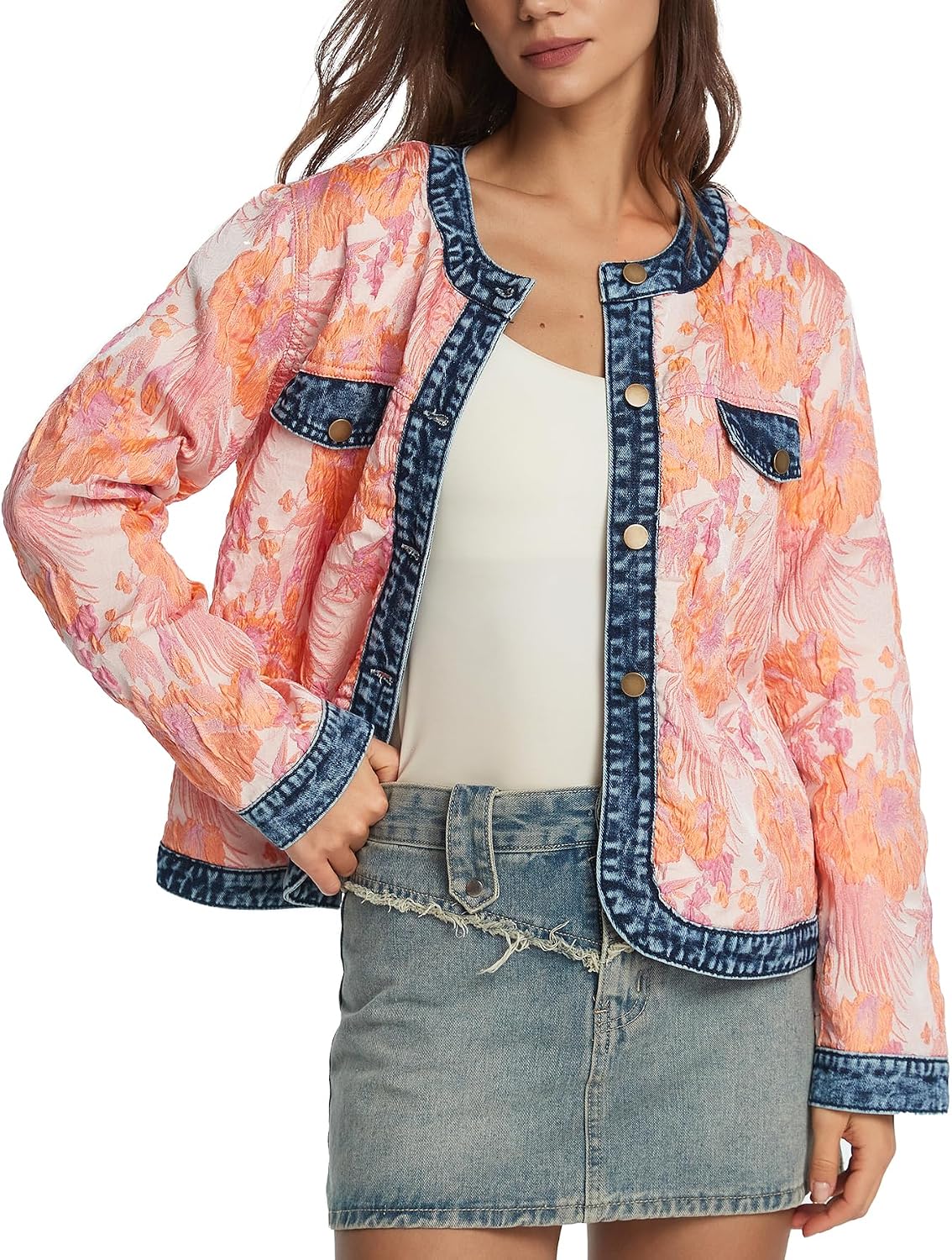 Floral Denim Jacket