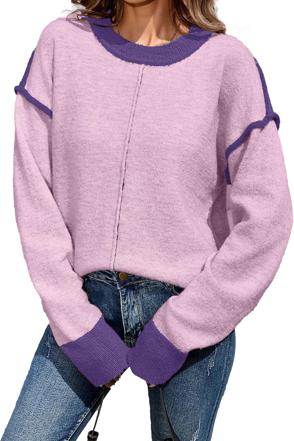 Color Block Pullover Sweater