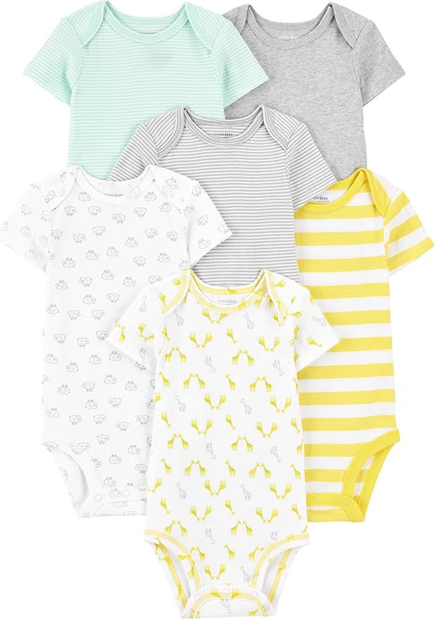 Simple Joys Short-Sleeve Bodysuit (6PK)
