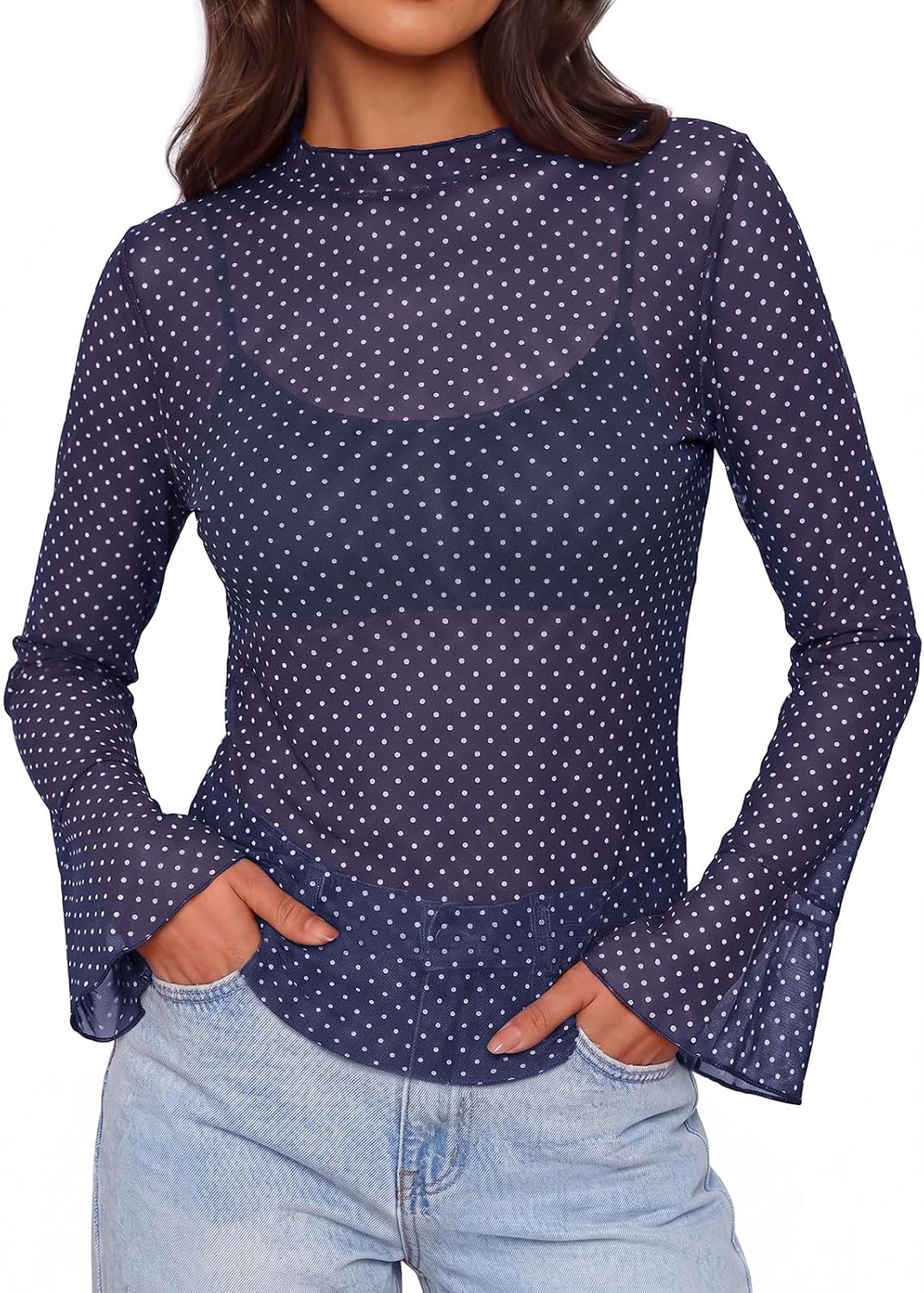 Mesh Polka Dot T-Shirt