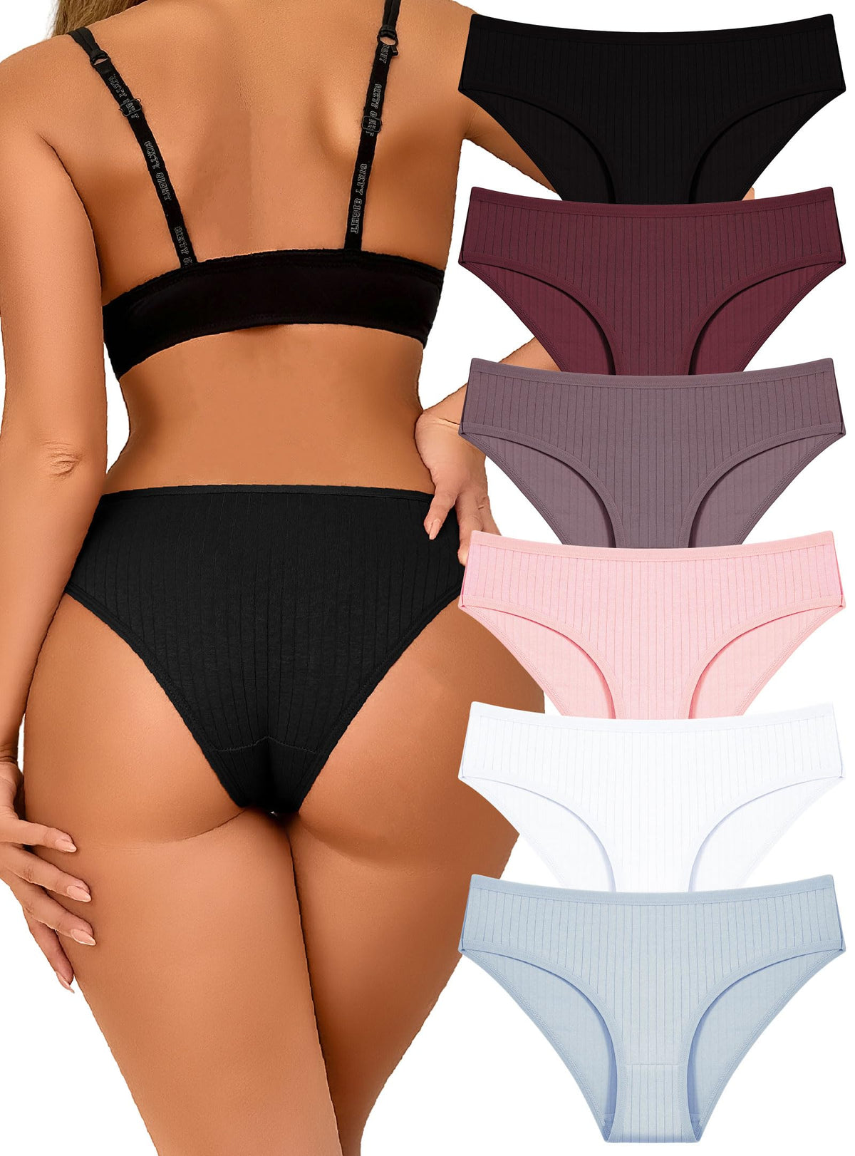 Cotton Ribbed Underwear 6pk