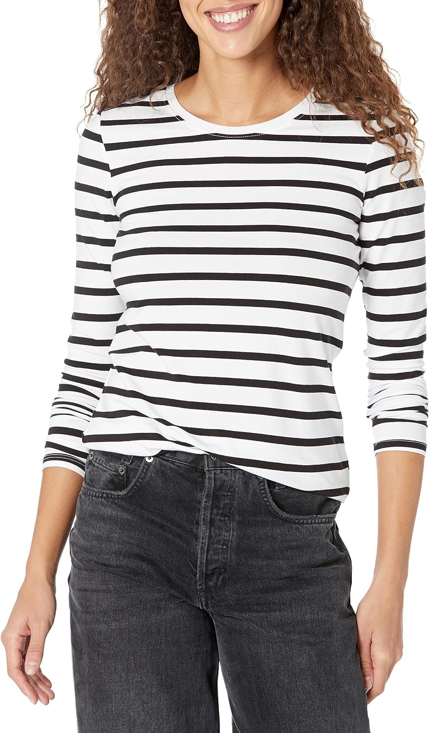 Cotton Blend Long Sleeve Top