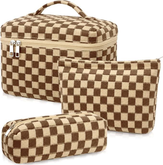Checkered Makeup Bag (3PK)