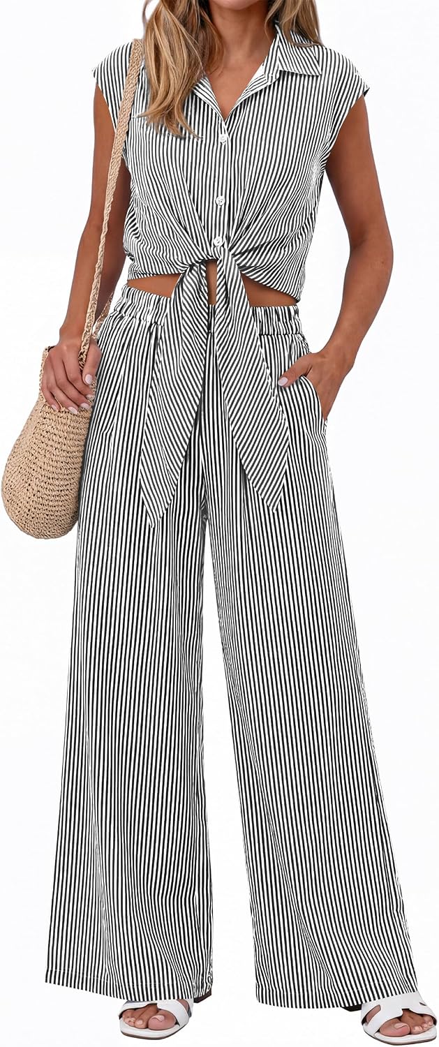 Striped Floral Lounge Set