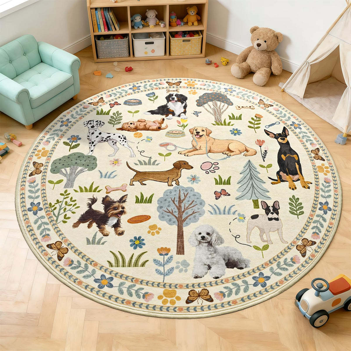Boho Nursery Round Rug