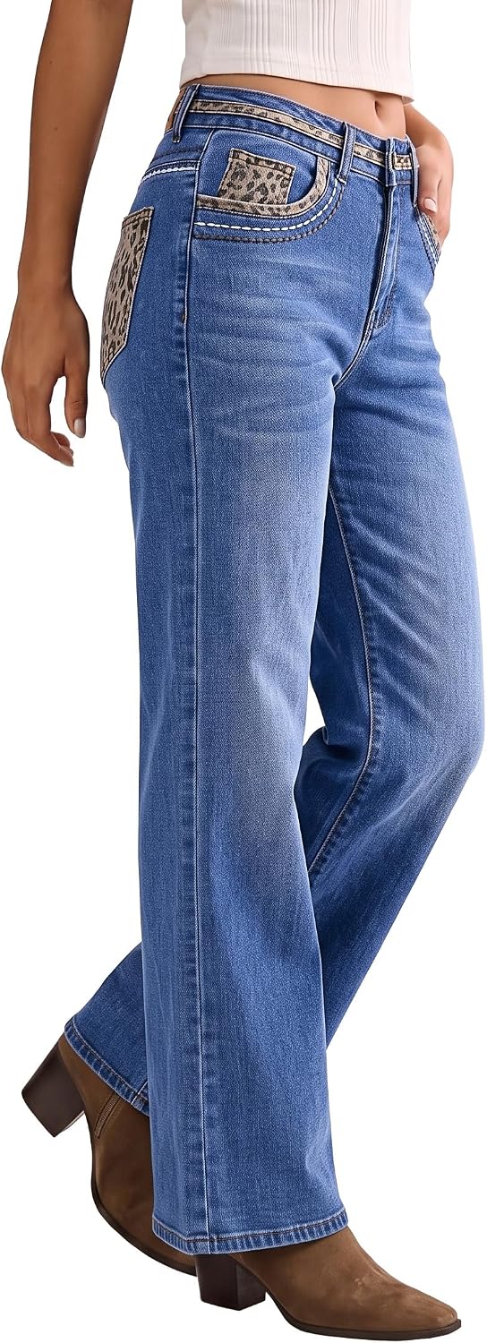 Leopard Patchwork Jeans