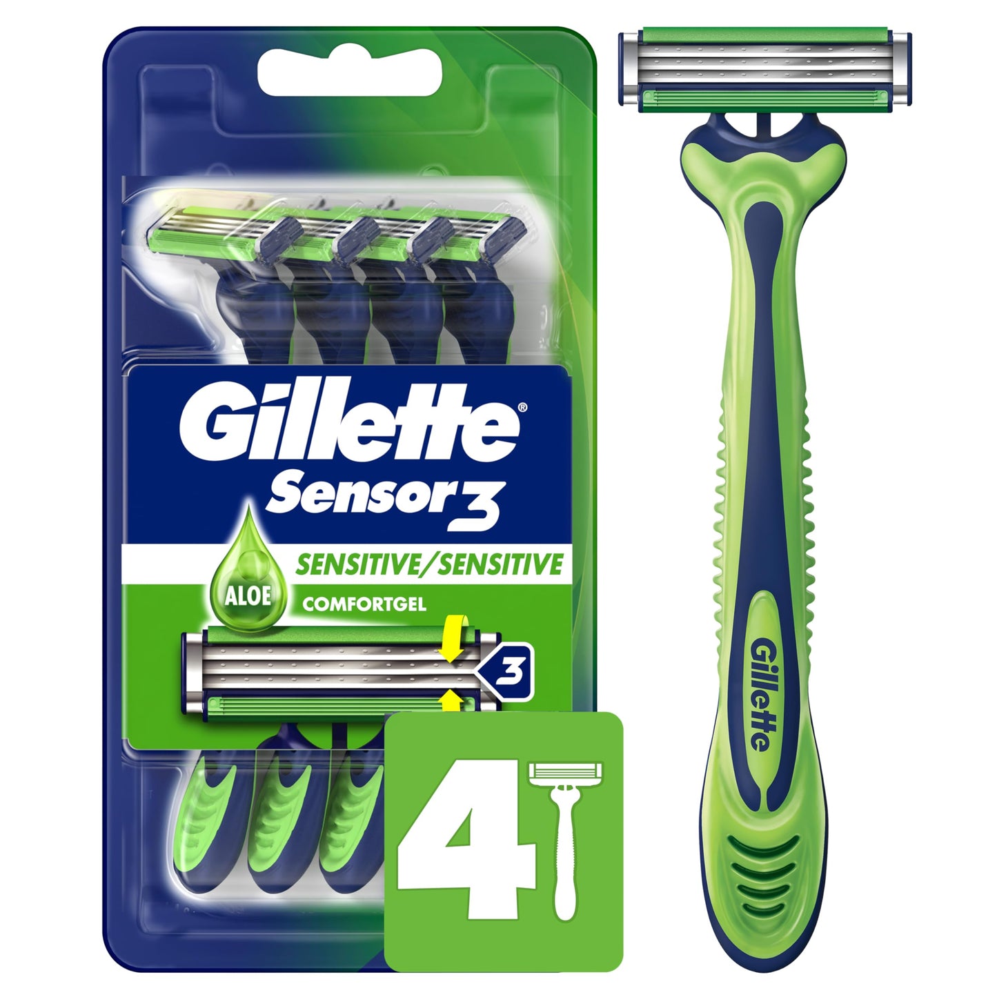 Gillette Sensitive Men's Razor (4PK)