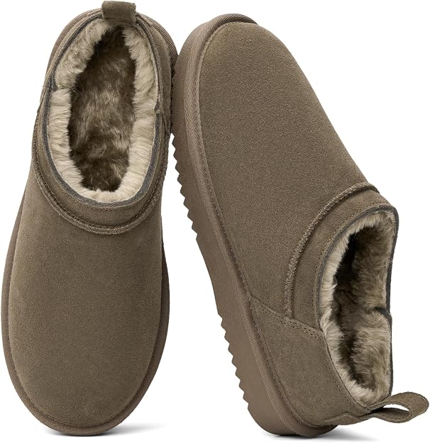 Genuine Suede Fleece Boots