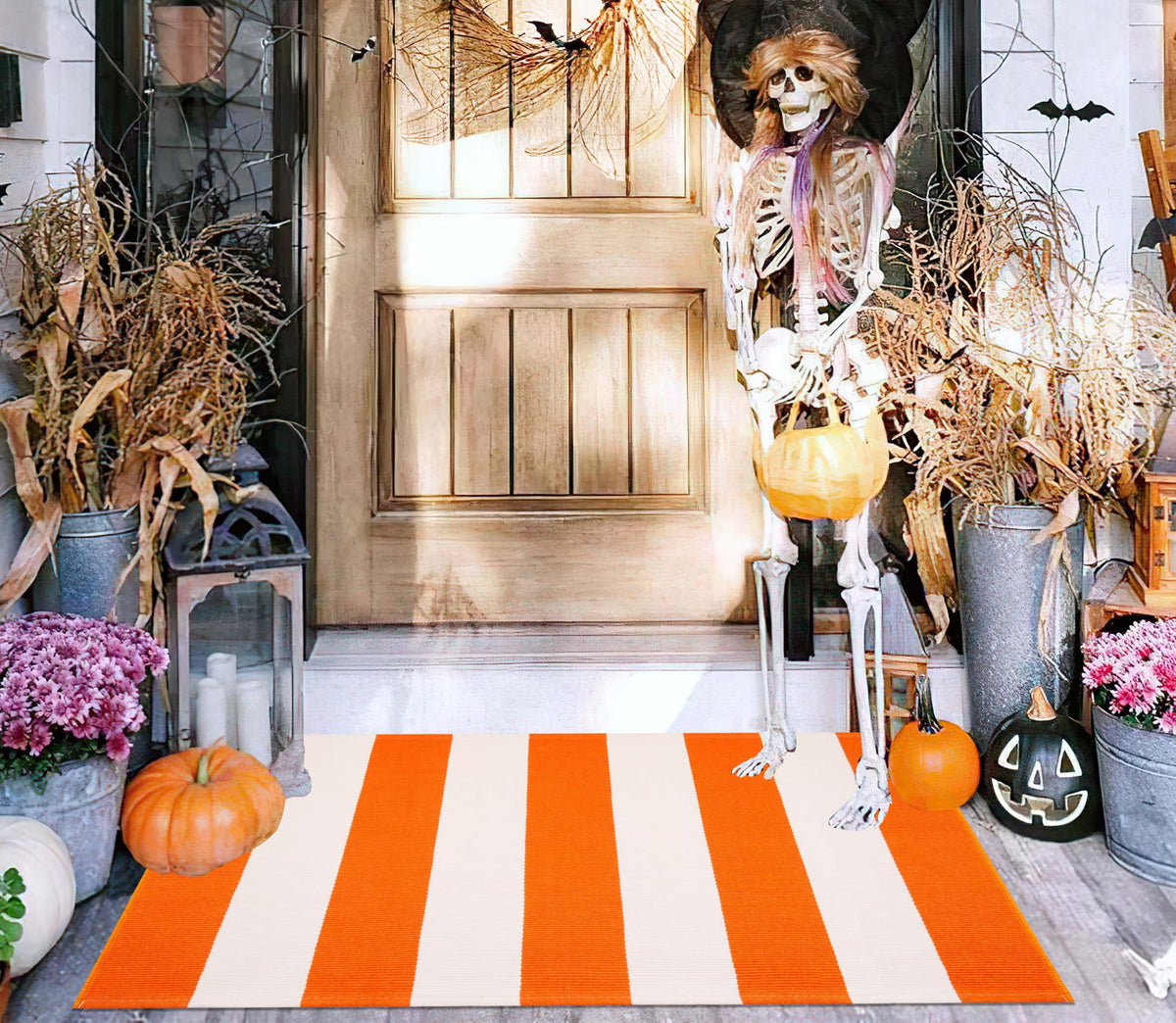 Striped Fall Doormat