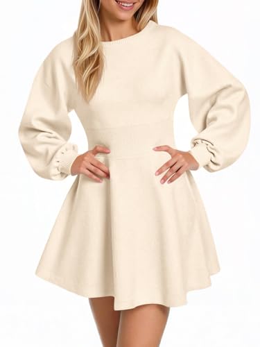 Puff Sleeve Sweater Dress